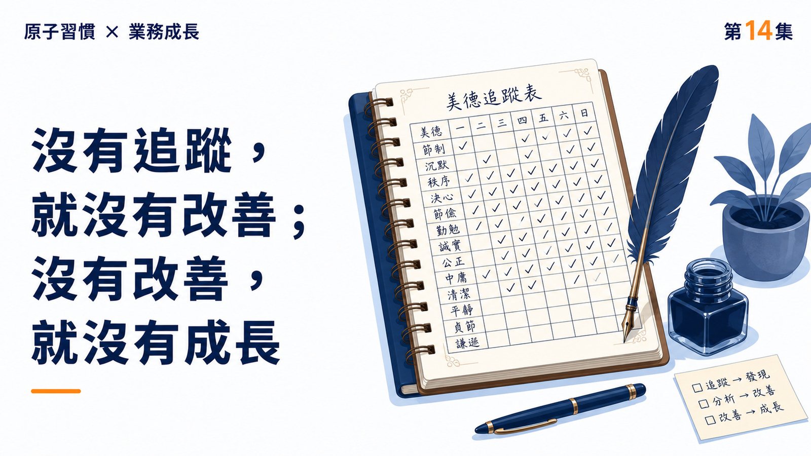 《原子習慣》第14集｜沒有追蹤，就沒有改善；沒有改善，就沒有成長