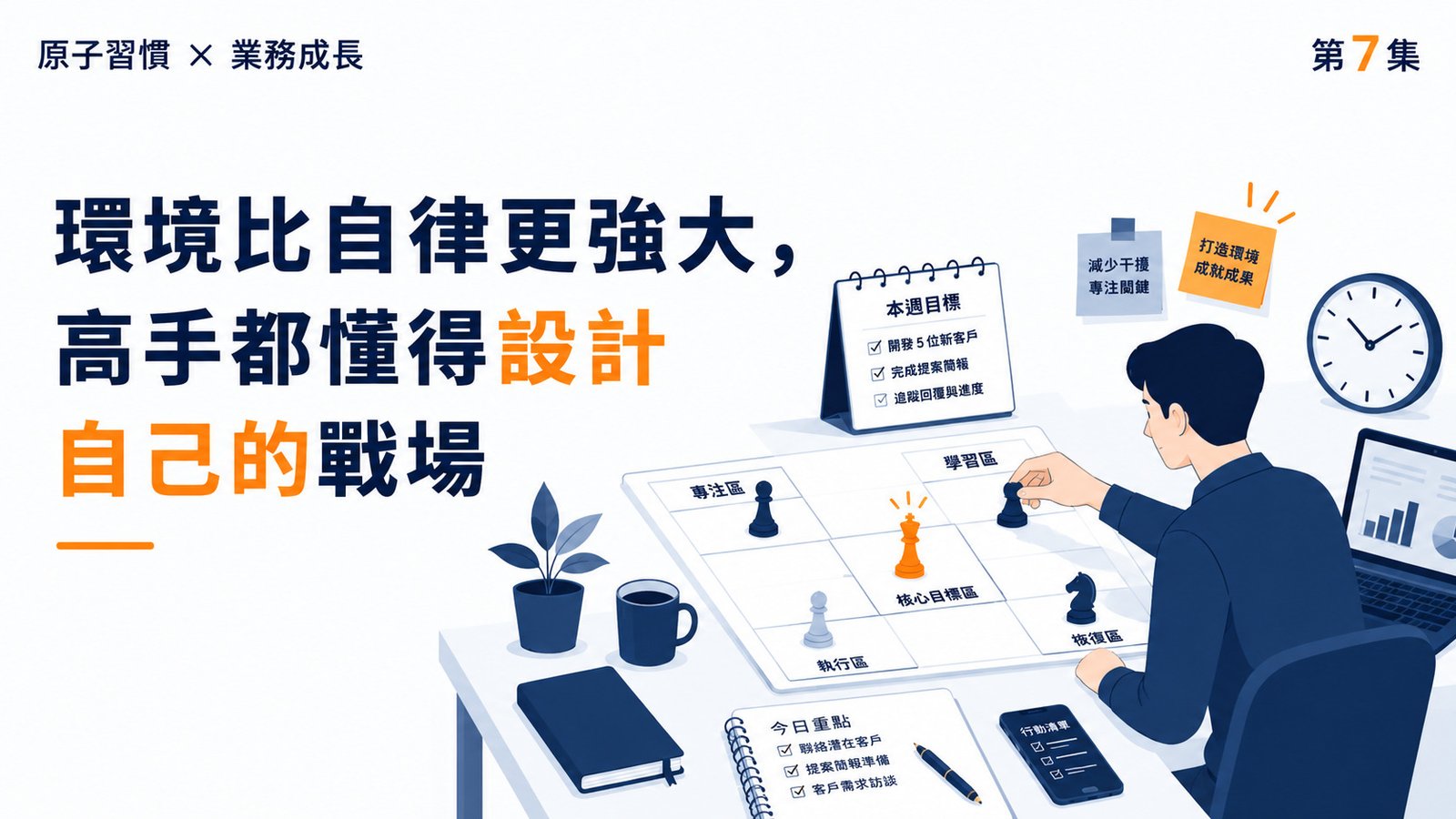 《原子習慣》第7集｜環境比自律更強大，高手都懂得設計自己的戰場